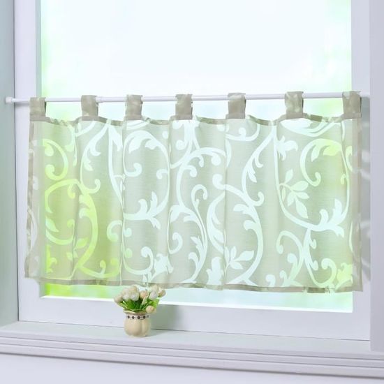Esplir Rideau De Fenêtre Moderne Pour Cuisine Avec Passants Polyester Vert Hxb 45x90cm Esplir Rideau De Fenêtre Moderne Pour Cuisine Avec Passants Polyester Vert Hxb 45x90cm