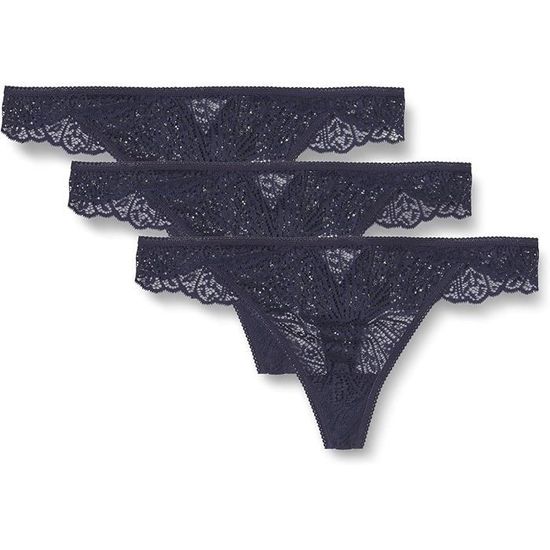 Tanga Dentelle Aubade Bleu Marine – Taille M (3/40), Modèle Rosessence, Neuf