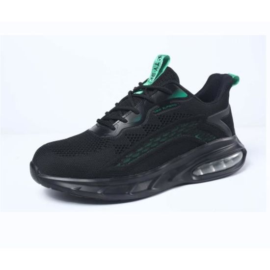 Chaussures à embout en acier pour hommes, taille 13 US, chaussures de sécurité pour hommes, chaussures de travail de construction industrielles, baskets de sécurité légères et respirantes, noir | FR