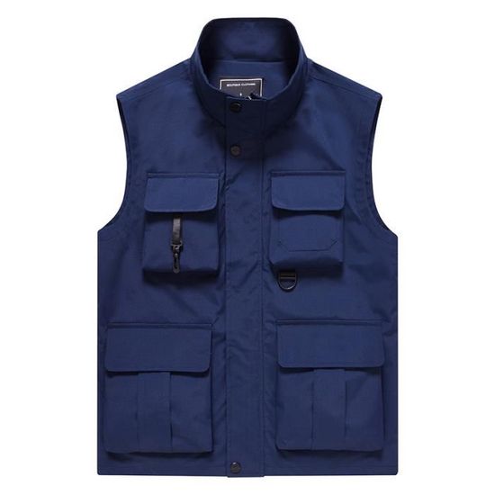 Gilet de Pêche Homme Sans Manche Multi-poches Respirant Séchage Rapide