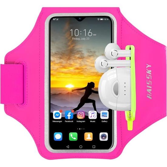 Brassard Sport Avec Poche Écouteur - Pour Smartphone Jusqu'à 6.9", Réfléchissant, Réglable
