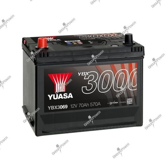Batterie Auto Voiture Ybx3069 12v 70ah 570a Yuasa Smf Battery