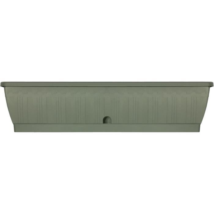 Jardinière - GARDEN ID Terraflor - Vert de gris 80 cm - Solidité - Réserve deau - Recyclé & 100% recyclable - Volume pour plantes.