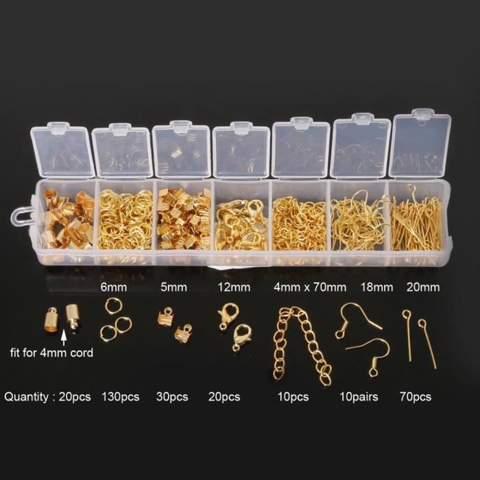 01# Duevin 1 boîte Mixte en Alliage de Zinc Anneaux de Saut kit Fermoir Mousqueton résultats de Bijoux kit de démarrage trouver la Fabrication d/'accessoires pour Faire Un Collier Parfait