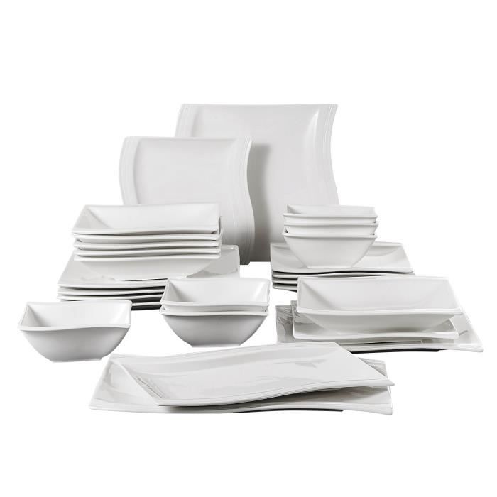Malacasa Série Flora, 26pcs, Service Complet de Table Porcelaine Couvert Vaisselles Complet pour 6 Personnes