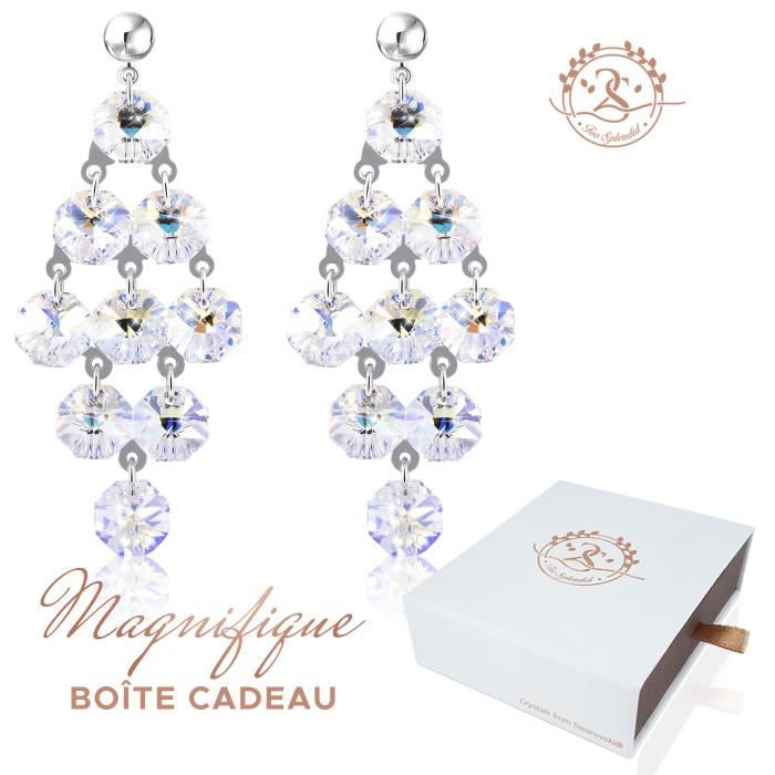 2SPLENDID® Boucle d'oreille femme cristaux Swarovski