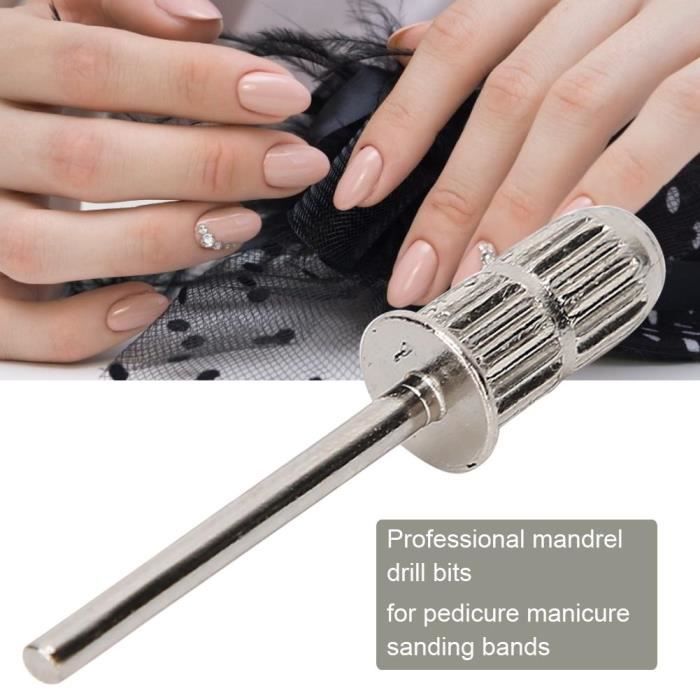 Soin des ongles 10 pcs 2.35mm Nail Ponçage Bande Mandrin Perceuse Électrique Manucure Machine Accessoire (Argent)-YIN