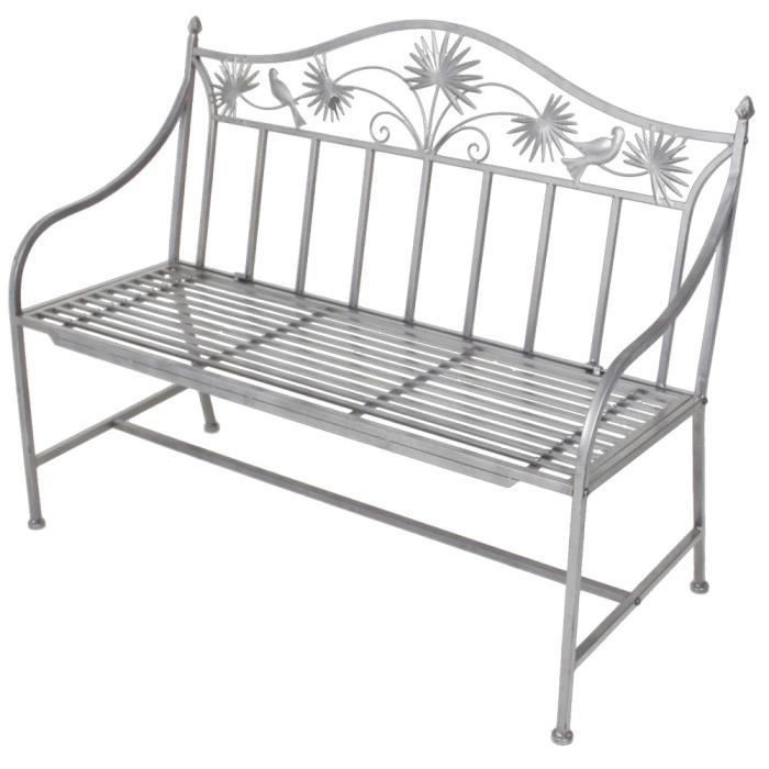 Banc de jardin, revêtement en poudre de fer, largeur 111 cm, TALIN