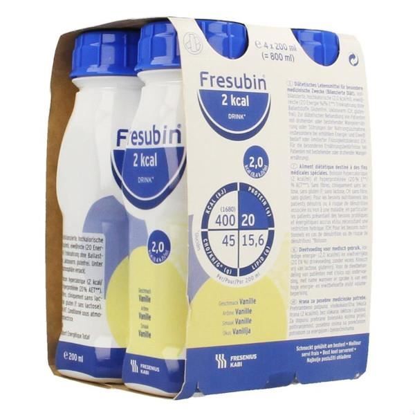 Fresenius Fresubin 2Kcal Drink Vanille Aliment Liquide 4 x 200ml