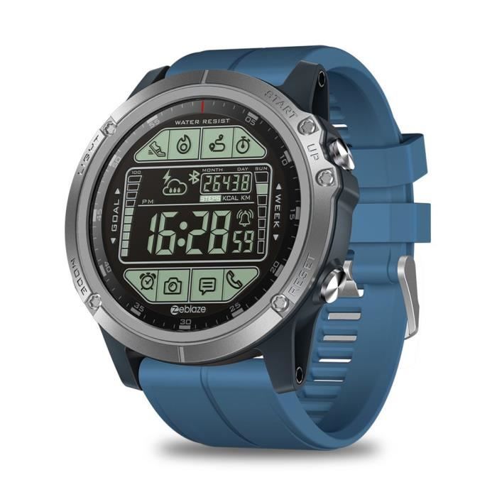 Mise à niveau Zeblaze VIBE 3 S 3 S robuste montre intelligente extérieure 50M étanche 5ATM Smartwatch temps réel Fit - Bleu - WL7200