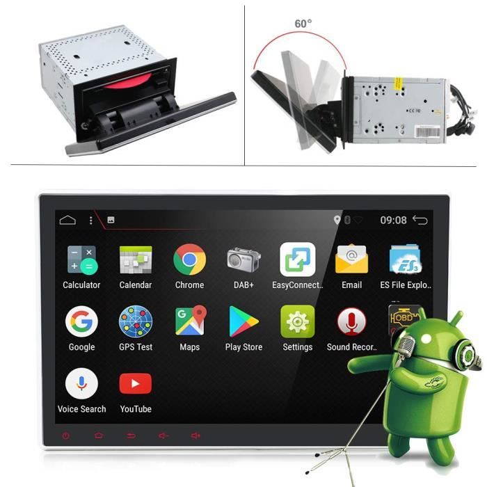25,7 cm Rotation écran universel MIS à niveau Android 7.1 2 Gb-ram stéréo de voiture Head Unit 2 DIN Voiture de navigation GPS éc