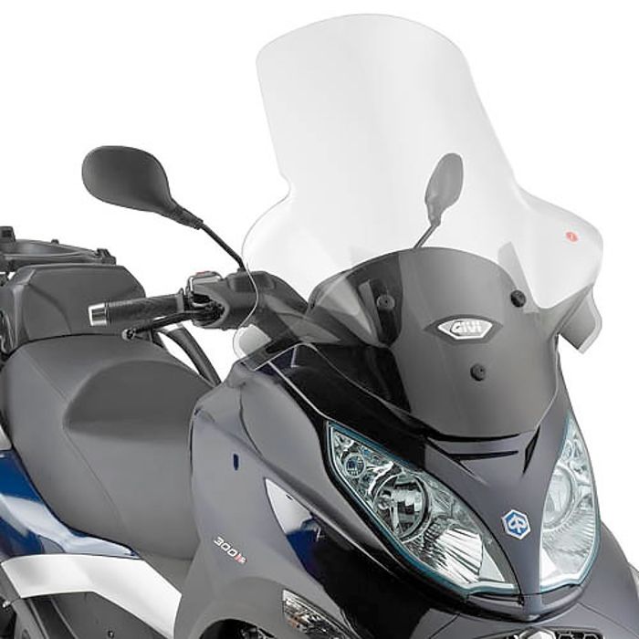 GIVI D5601ST Pare-brise spécifique incolore avec les pare-main pour MP3 TOURING 300 - 400 (11) - MP3 BUSINESS 300-500 (12>13) - MP3