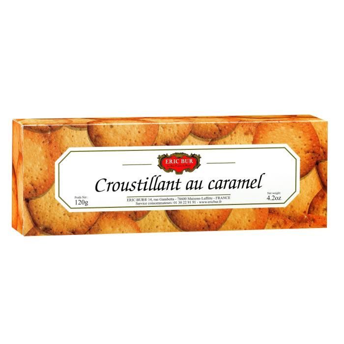 ERIC BUR Biscuit Sucré Croustillant au Caramel - 120 g