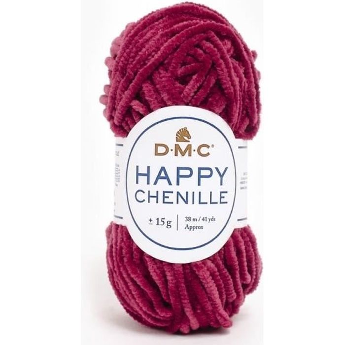 Pelote HAPPY CHENILLE pour Amigurumi, mini pelote 15g, DMC 31 Bordeaux