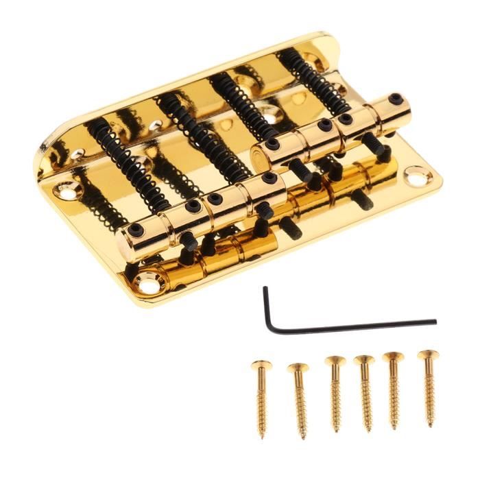Chevalet à 4 Cordes Style Vintage, Chevalet de Basse Pour Squier/Fender Jazz Basse d'or