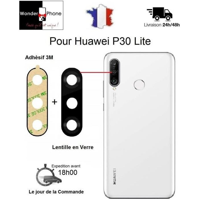 Original pour Huawei P30 Lite Lentille vitre en Verre de Remplacement de la caméra Arrière Appareil Photo avec adhésif 3M