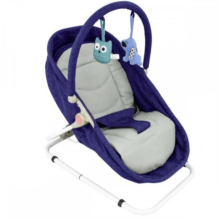 Luxury Bouncer Transat évolutif en berceau bébé jusqu'à 9kg Bleu