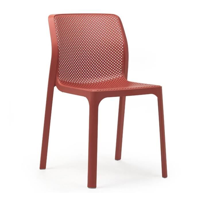 Chaise de jardin moderne et confort Bit NARDI Rouge Corail