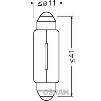 OSRAM Lampe éclairage de plaque halogène Original C10W