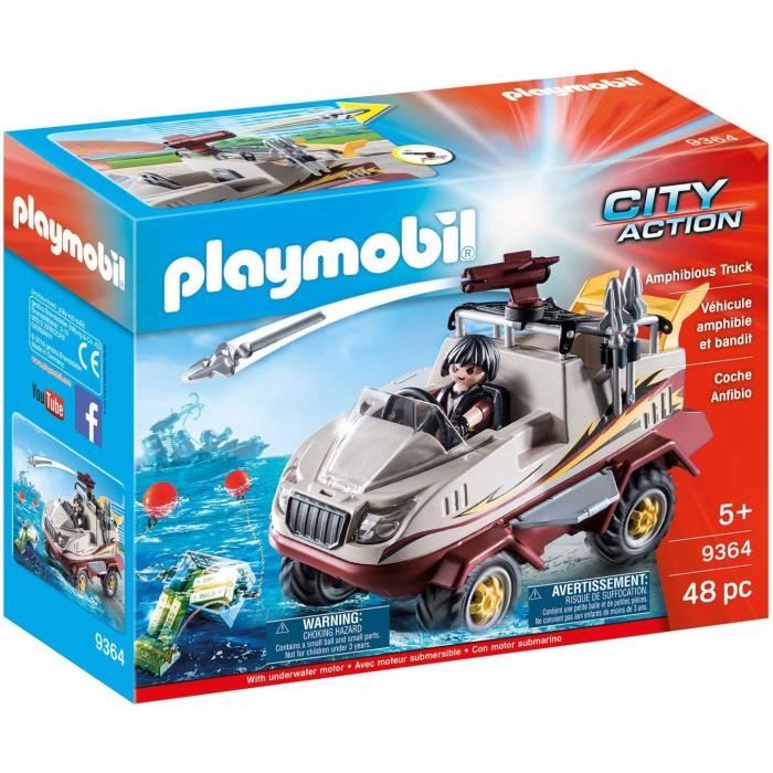 PLAYMOBIL 9364 - City Action - Véhicule amphibie et bandit