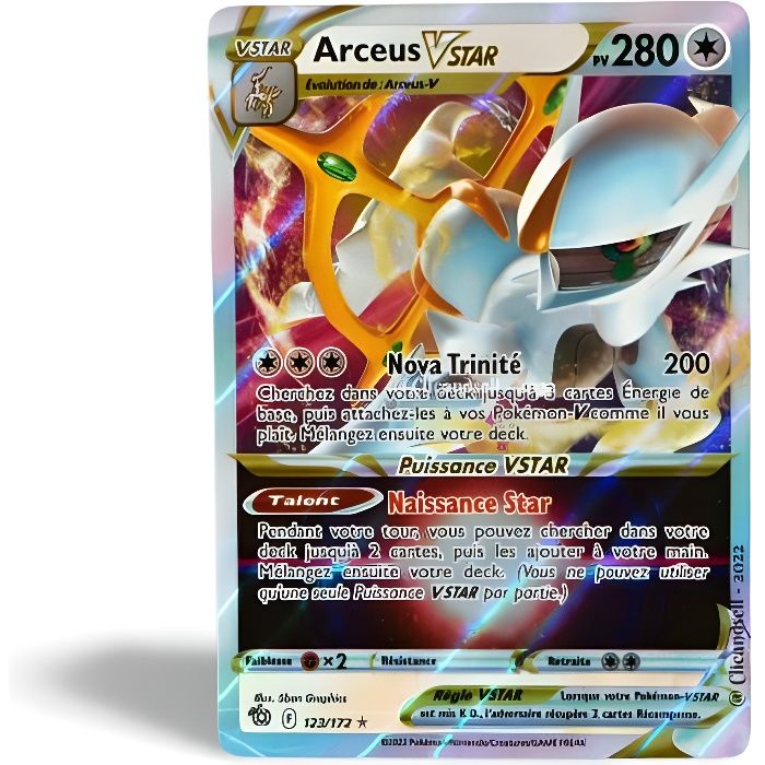 carte Pokémon Arceus VSTAR 280 PV 123-172 EB09 - Stars Étincelantes NEUF FR