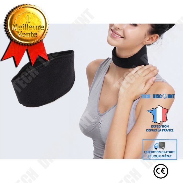TD® Ceinture de cou chauffante - Produit une chaleur naturelle pour soulager les douleurs musculaires - Cadeau de Noël idéal (Noir)
