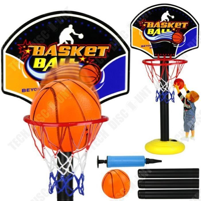 TD® Cadre de Basket-ball de tir Intérieur et Extérieur- Avec pompe en plastique,Filets,Ballon - Enfants Jeux