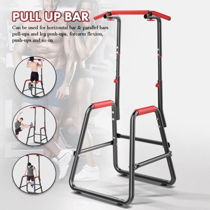 TEMPSA Barre de traction ajustable station musculation dips station chaise