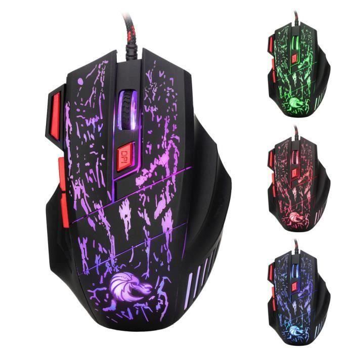 Professional 7 Boutons 5500DPI USB optique filaire Souris Gaming pour PC portable co494