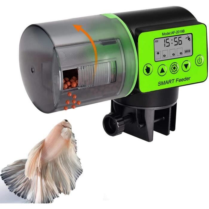 Aquarium Distributeur Automatique pour Poisson - 200ml Réglable Multifonctionnel Accessoire avec Ecran LCD ( AF-2019B)