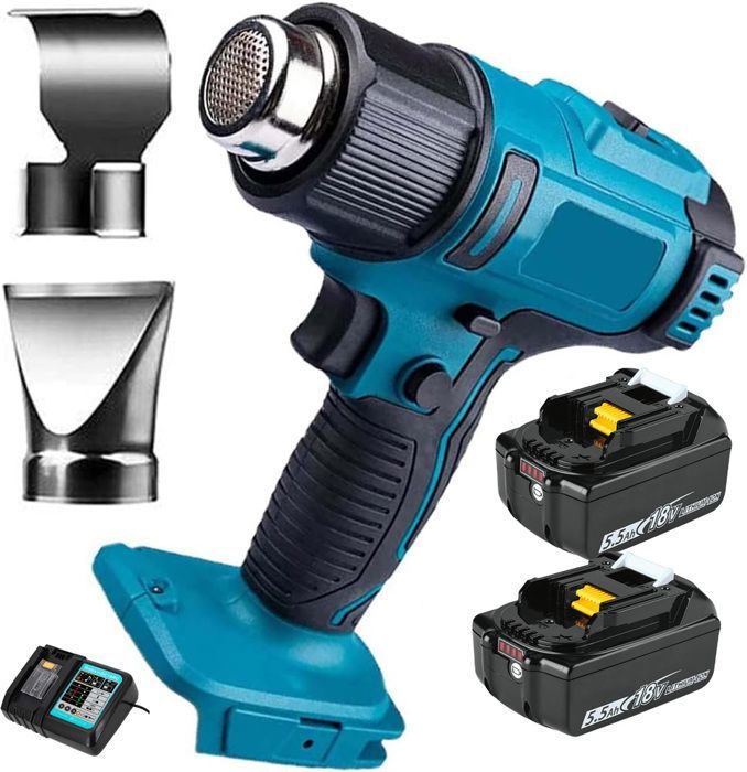 Pistolet à Air Chaud Sans Fil Milwaukee M18 - 400W - 50-550°C - 4 Buses - Pour Soudure Et Bricolage