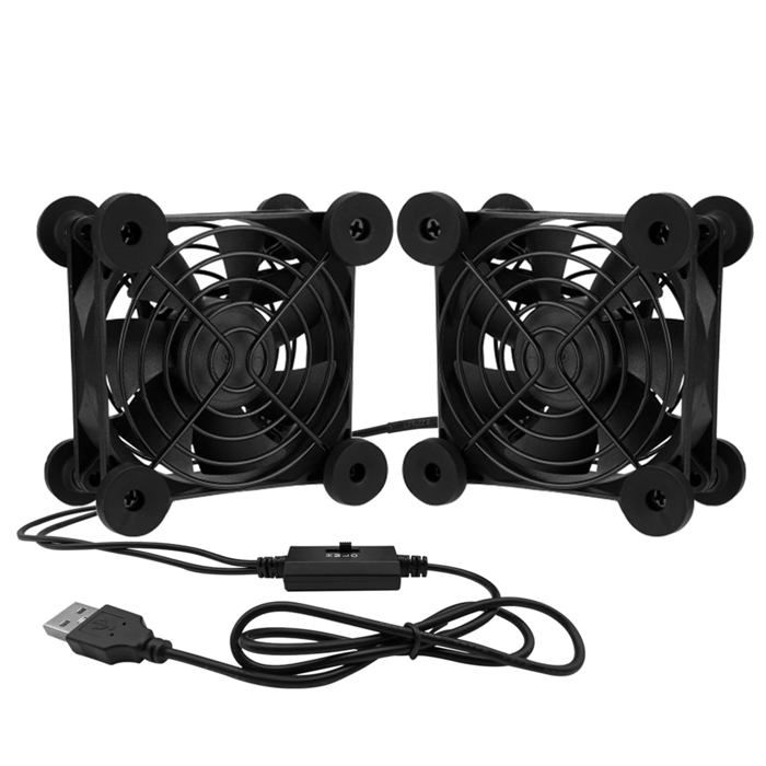 Ventilateur USB 80 mm 2 en 1 pour PC 3 vitesses 5 V 2600 trmin Double ...