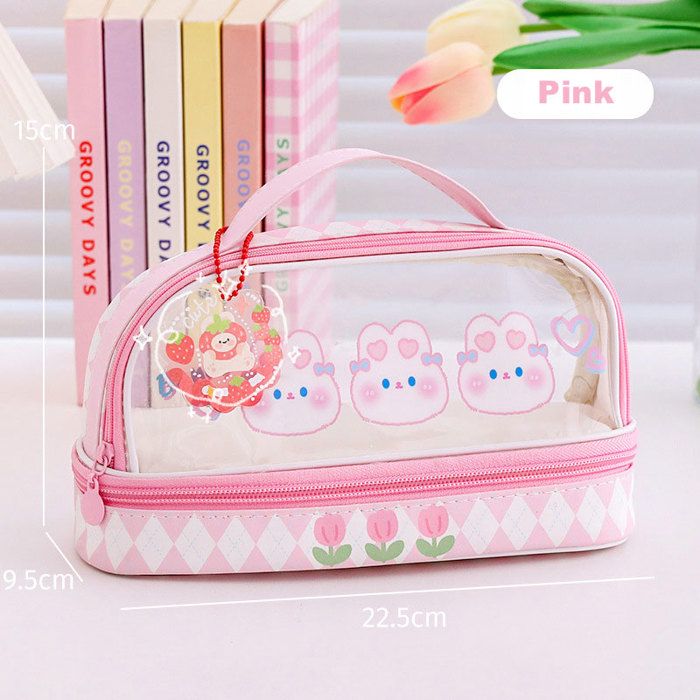Trousse à Crayons Silicone 2 En 1 – Style Kawaii, Rétractable, Grande Capacité