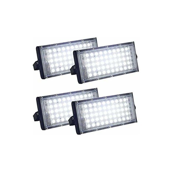 Projecteur LED dextérieur - LARGEIGHT - 50W - IP66 étanche - Couleurs multiples - Lot de 4