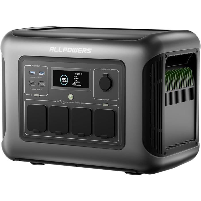 Centrale électrique portable - ALLPOWERS - R1500 LITE - 1 056Wh - 1 600W (3 200W pic) - Charge 0–80% en 40 min
