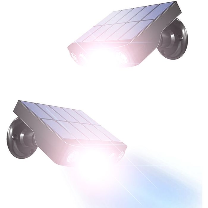 Applique solaire extérieure étanche à 360° - Lot de 2 - Noir