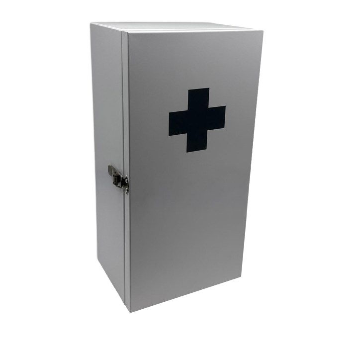 Armoire à pharmacie Relaxdays 3 compartiments H x L x P : 42 x 21 x 15 5 cm pour médicaments murale blanche/grise