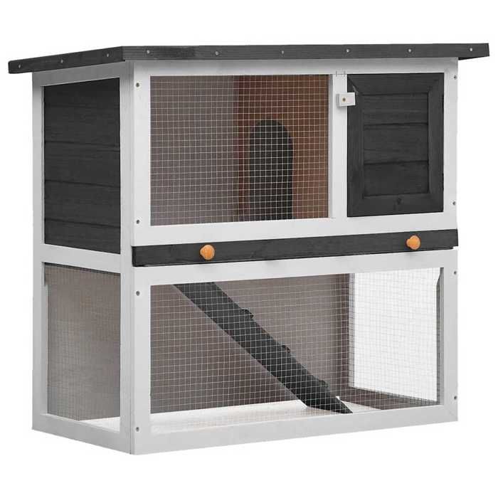 SOLO - Clapier lapin/poulets - JILLS Enclos 2 à 4 poules dextérieur 1 porte Gris Bois FT856778