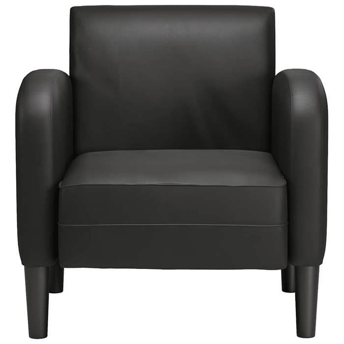 Fauteuil avec accoudoirs en similicuir - vidaXL - Noir - 54 cm - 69x67x70 cm - Similicuir - Mousse et ressorts