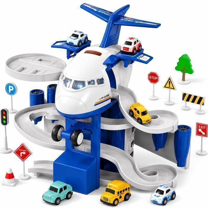 Avion Jouet-Véhicules Pour Enfants-Transporteur Ensemble-Cadeau pour Enfant Jouet Enfant 3 Ans Garçons-kukufun