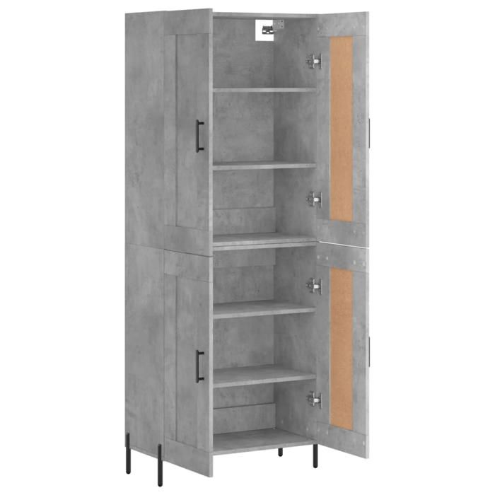 Promo printempsBuffet haut/Highboard（1 PC）- SHELD - Commode à tiroirs/MEUBLE Haut - Gris béton 69 5x34x180cm Bois dingénierie M39