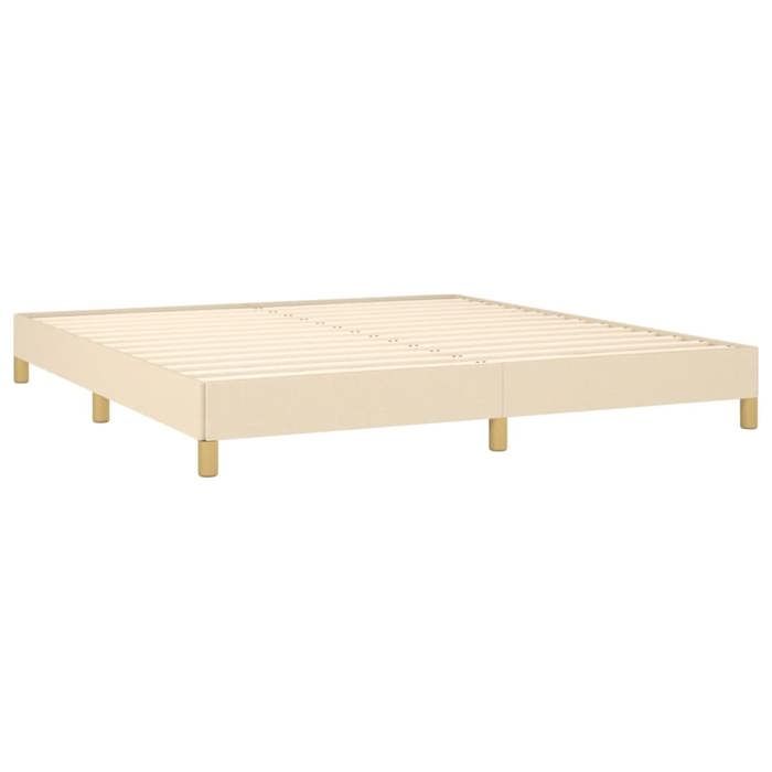 Magnifique Cadre de lit Double - extra confortable - Sommiers à lattes - sans matelas crème 180x200cm tissu5744