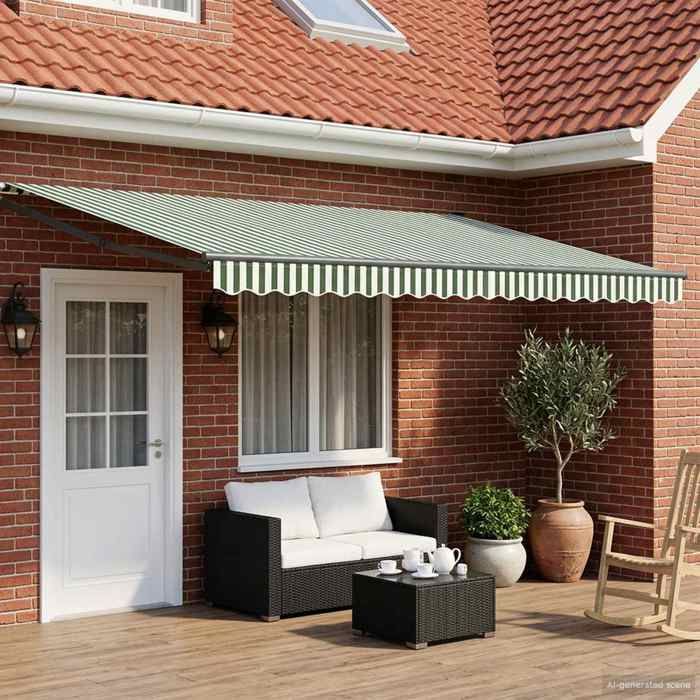 vidaXL Store rétractable manuel avec LEDs 4 × 3 m 3419473