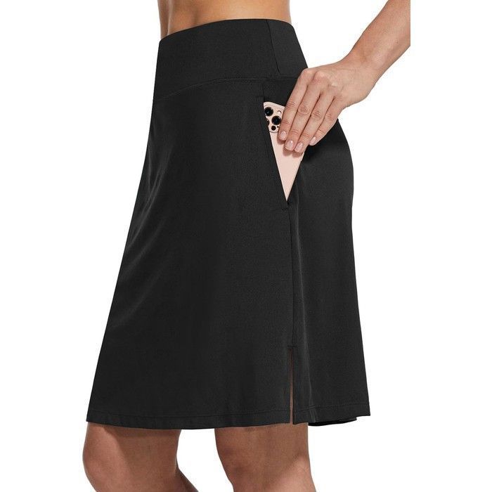 Jupe de sport - BALEAF - style tennis - taille haute réglable - poches & short intégré - 90/10 polyester-élasthanne