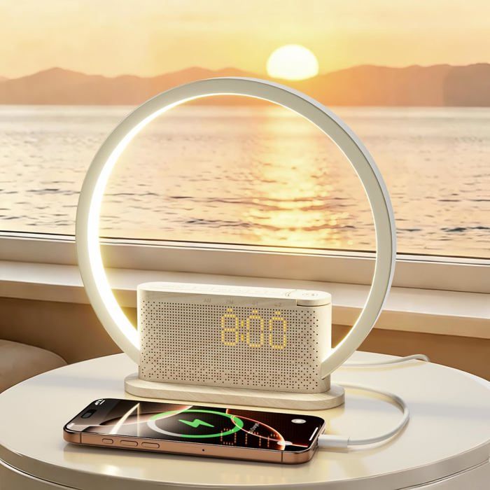 Blonbar Réveil Lumineux - Lampe Imitant Lever du Soleil 3 Luminosités 10 Sons Naturels Port USB Veilleuse Chambre Blonbar Réveil Lumineux - Lampe Imitant Lever du Soleil 3 Luminosités 10 Sons Naturels Port USB Veilleuse Chambre
