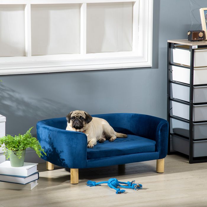 Niche dintérieur pour chien canapé pour chat ou petit chien max. 10 kg bleu