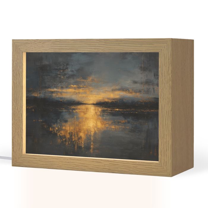 Lampe de Table LED - Lampe de Chevet - Motif Reflet dor sur leau 20x15 cm Couleur Baie - OnlyWow