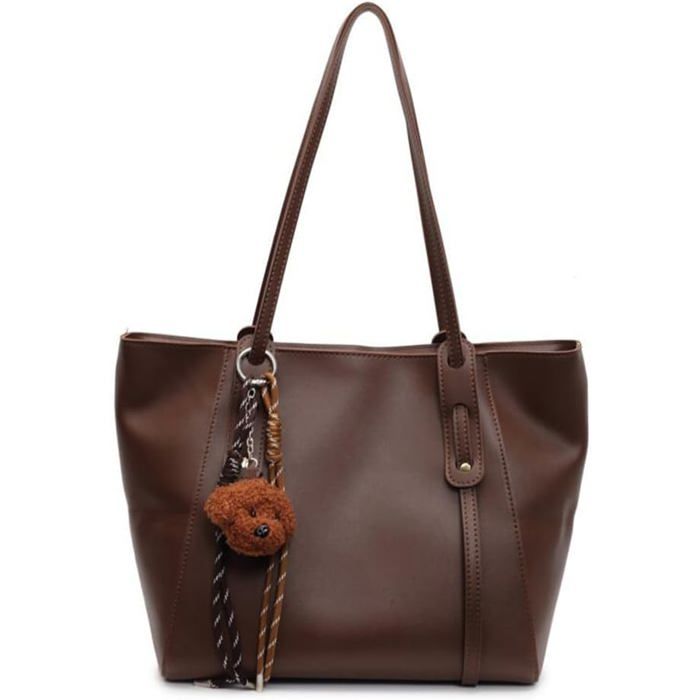 Sac À Main Femme Grand Mode Sac Fourre Tout En Cuir Classique Vintage Sac Epaule Rétro Avec Poignée Supérieure Pour Le Travail Sho