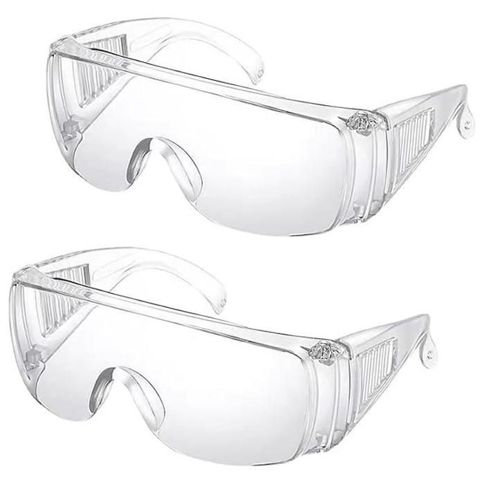 Lunettes de sécurité (lot de 2) avec verres anti-rayures et protection UV pour adultes (à porter par-dessus des lunettes).