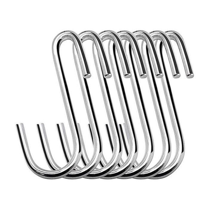 Crochets en S en métal - LEESHEN - Lot de 20 - Argent - Acier allié métallique - Petit crochet 6 cm